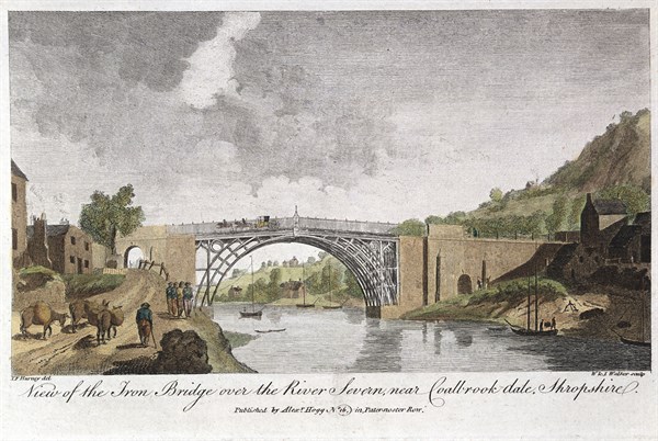 Le Iron Bridge (pont metallique) de Abraham Darby III enjambant la Severn a Ironbridge, Coalbrookdale, Angleterre