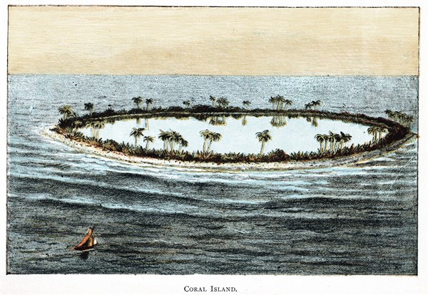 Recif de corail entourant un lagon