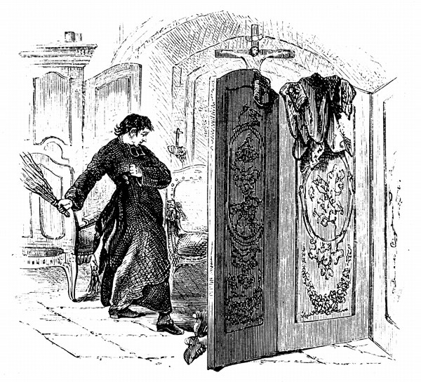 Pretre fouettant un penitent avec son fouet