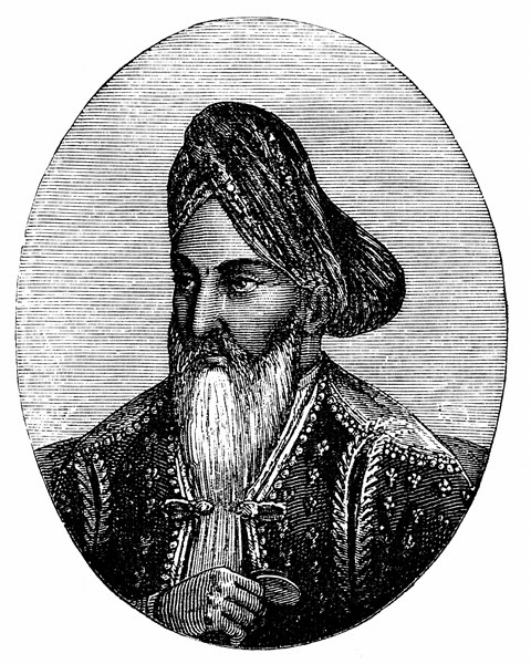 Engraving showing Dost Mohammad Khan