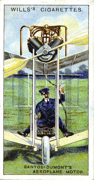 Alberto Santos-Dumont (1873-1932) Constructeur aéronautique brésilien dans son aéroplane de 1906
