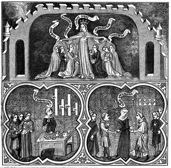 Illustration allégorique de Dame Justice