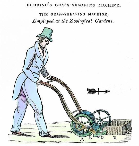 Tondeuse à gazon inventée par M.Budding