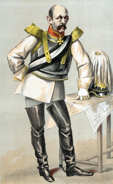 Cartoon showing Otto von Bismarck at the time of the Franco-Prussian War