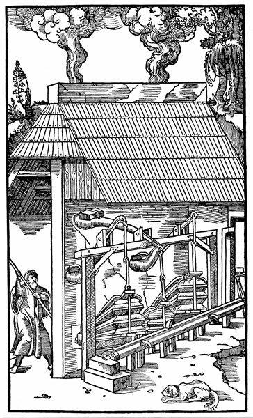 Georgius Agricola, Soufflets actionnés par un arbre à cames
