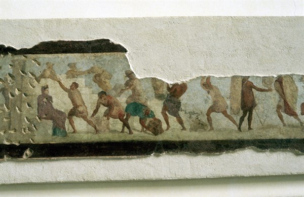 Esclaves Construisant un Mur