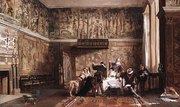 Interior of Haddon Hall by John Laslett Pott