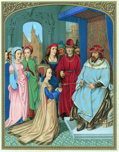 King Solomon welcoming the Queen of Sheba