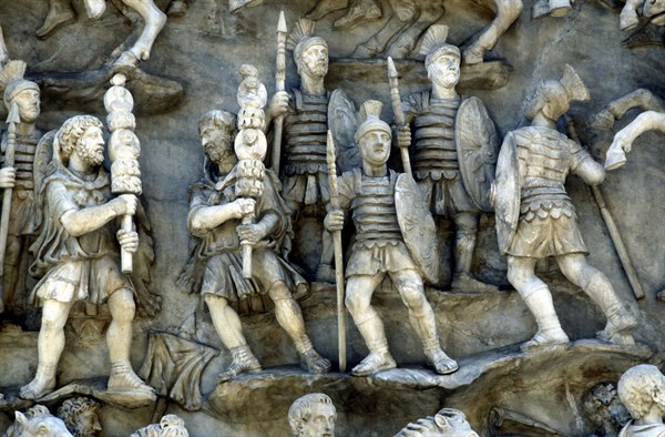Roman soldiers taking part in Decursio