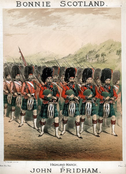 Pipers leading a march