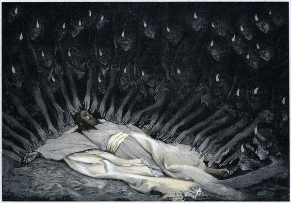 Angels ministering to Jesus after the Devil has left him