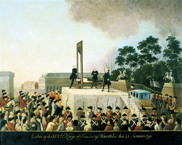 Execution by guillotine of Louis XVI of France, 21 January 1793