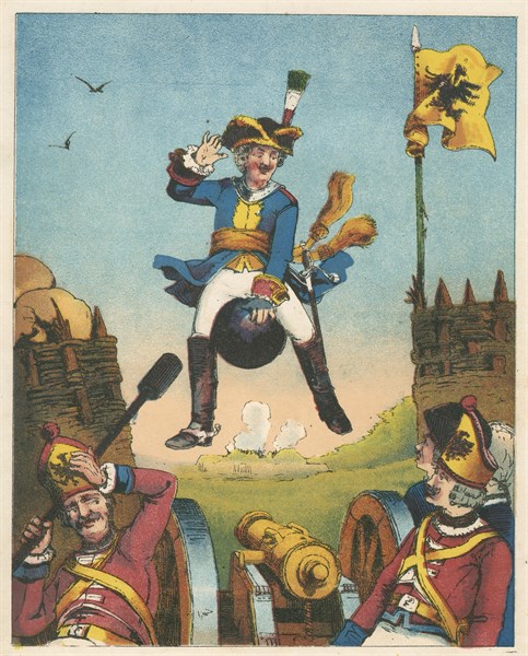 Munchausen, surprising artillerymen