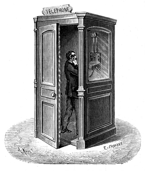 Telephone call box, 1888