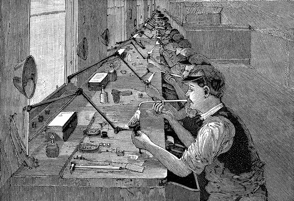 Soldering bicycle parts in an American factory