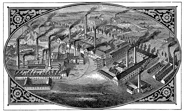 Bird's-eye view of Krupp's Works at Essen