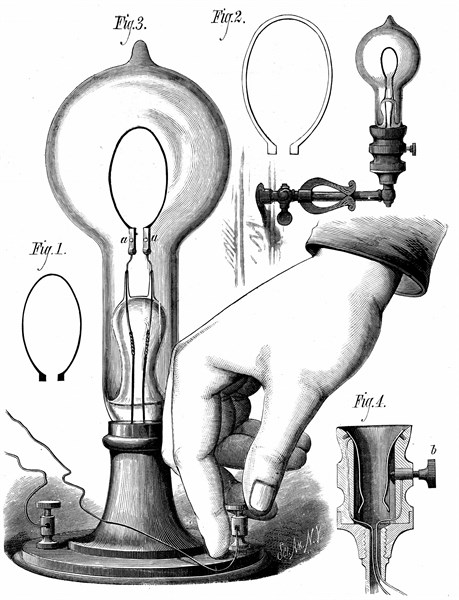 Edison's carbon filament lamp