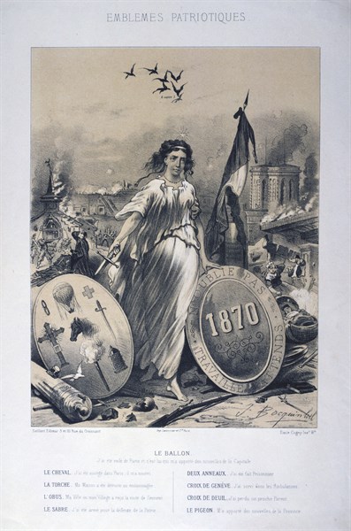 Illustration showing an allegory on the Franco Prussian War