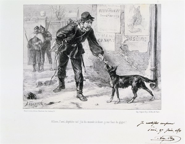 Illustration showing scene from the Siege of Paris 1870