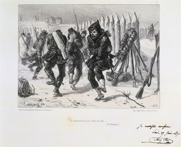 Illustration showing scene from the Siege of Paris 1870