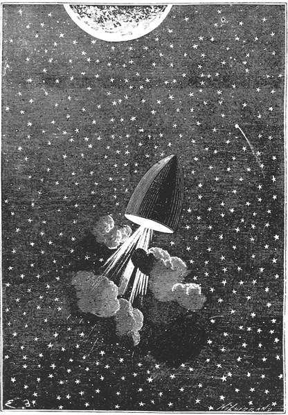 Space capsule manoeuvering ready for Moon landing