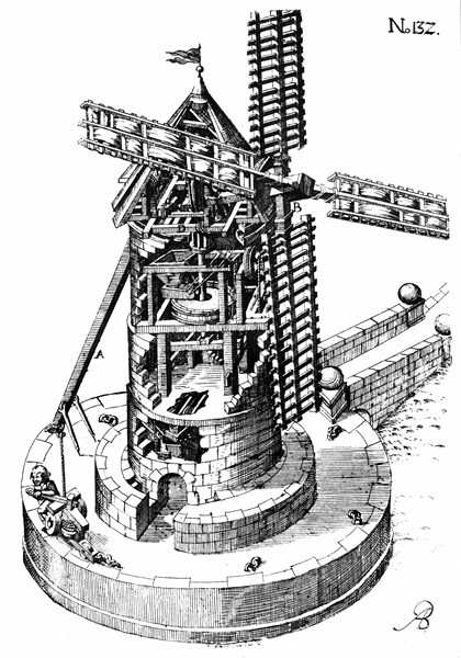 Sectional view of windmill