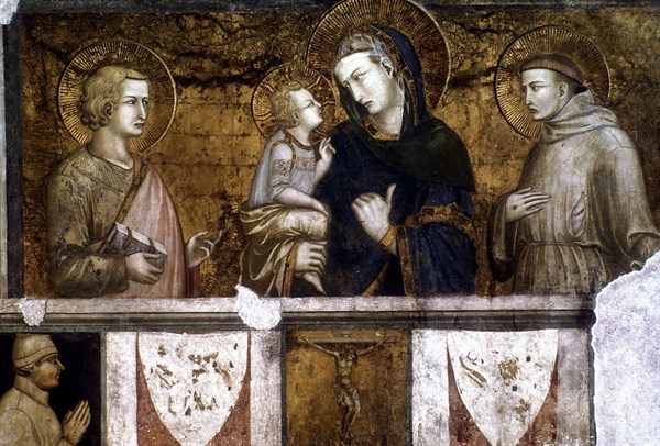 Lorenzetti, 'Virgin and Child with St Francis and St John the Evangelist'
