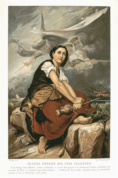 Joan of Arc (c1412-31) St Jeanne d'Arc, the Maid of Orleans, French patriot and martyr: Joan