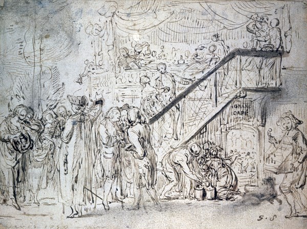 Gabriel Saint-Aubin 'Le Grand Café'