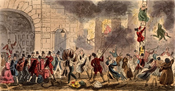 Cruikshank, Incendie à la Maison Close