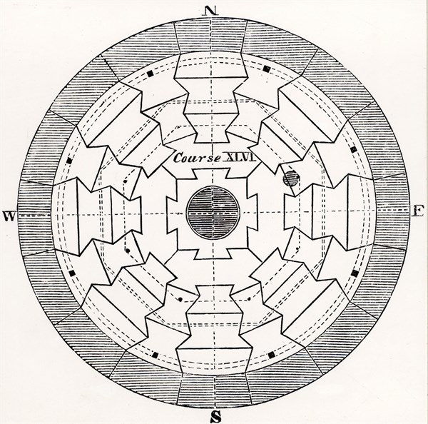 Section across The fourth Eddystone lighthouse