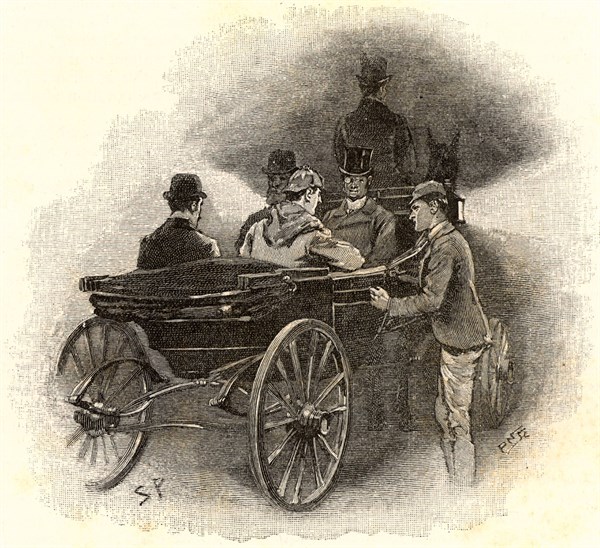 Holmes questioning a stable lade, and finding that a number of sheep in the paddock had gone lame,