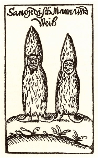Samoyed man and woman