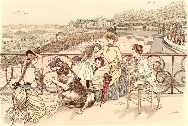 Mother and her children and the family's pet
