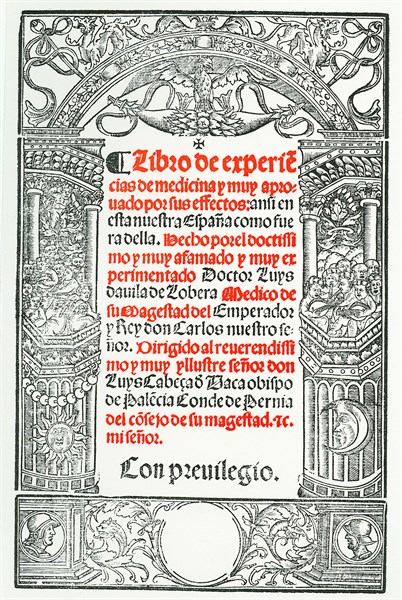 Title page of "Libro de Experiencias de Medicina"