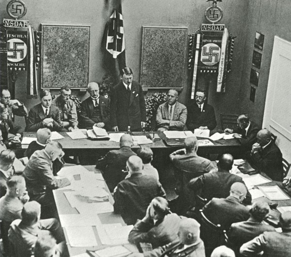 Hitler in Munich adressing a meeting of the NSDAP in 1925