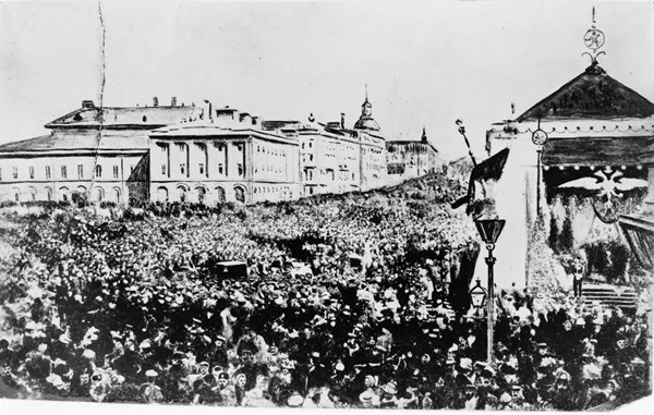 Foule à Moscou