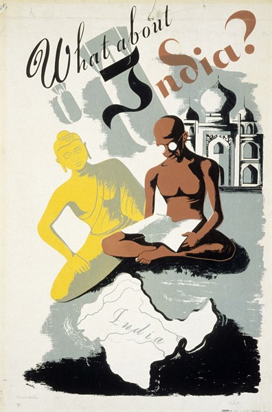 American poster pondering on the future of India