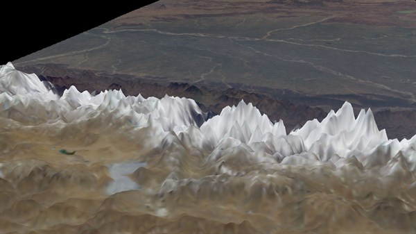 Satellite a view of the Himalayas