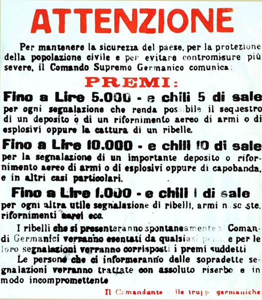 Manifesto propaganda of the German Command Officers in Italy