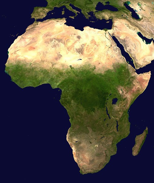 Composite satellite image of the continent of Africa
