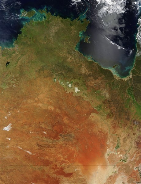 satellite view over Northern Australia