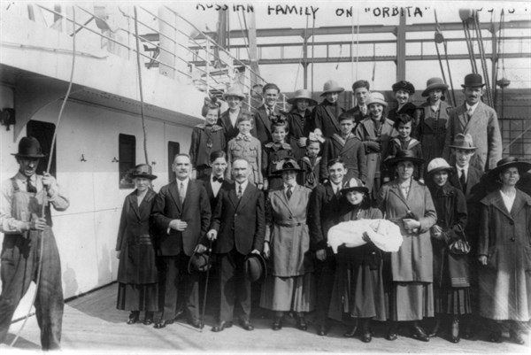 Russian emigrants on a boat to the USA in about 1900