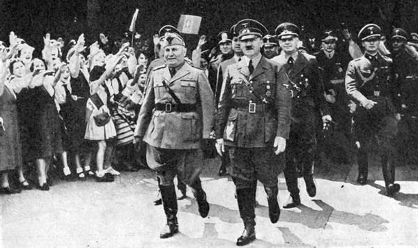Adoph Hitler and Benito Mussolini in Munich