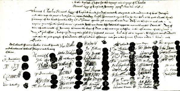 Death warrant of King Charles I of England