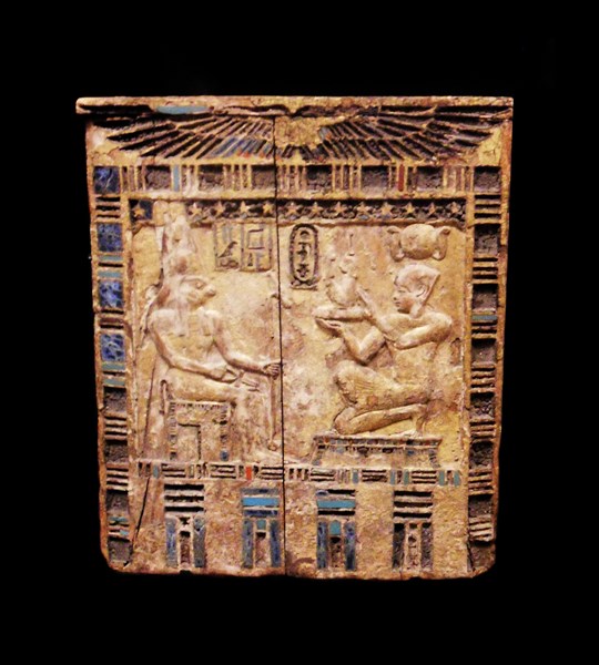 Back of an altar gilded and inlaid wood