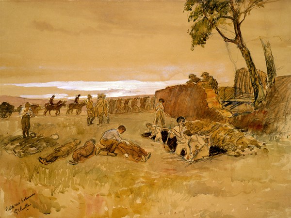 Butler, 'Burial party at Belle-Vue near Solesmes'