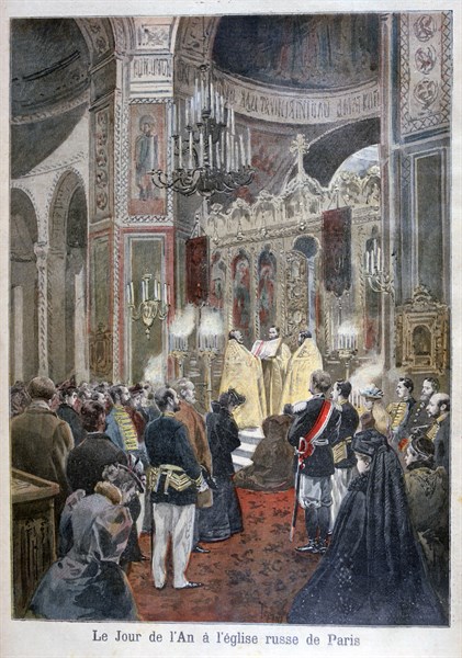 Celebration of the New Year at the Russian Orthodox church in Paris