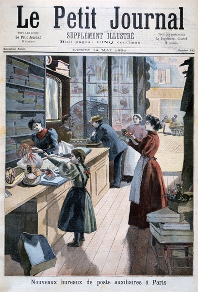 A Paris sub-post office in a milliner's shop
