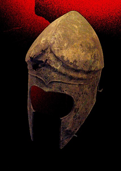 Bronze helmet of Corinthian type